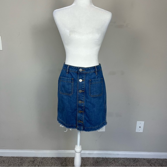 LOFT OUTLET BUTTON UP DENIM SKIRT SIZE 2 PETITE - Picture 3 of 12